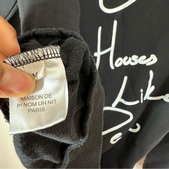 Uh Nom Uh Nit graphic print drawstring hoodie black size m - Picture 7 of 9